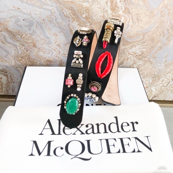 Alexander McQueen Black Embellished WaistBelt - Picture 2 of 11